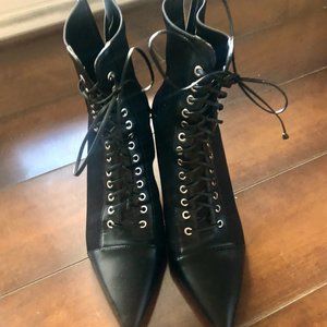 ZARA - LACED HEELED ANKLE BOOTS - 7½